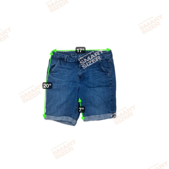 Lane Bryant Classic Blue Bermuda Length Cuffed Jean Shorts Size 18 Jorts Denim - Picture 6 of 6